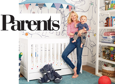 babyletto Mercer Crib featured in Emily Henderson nursery in Parents Magazine