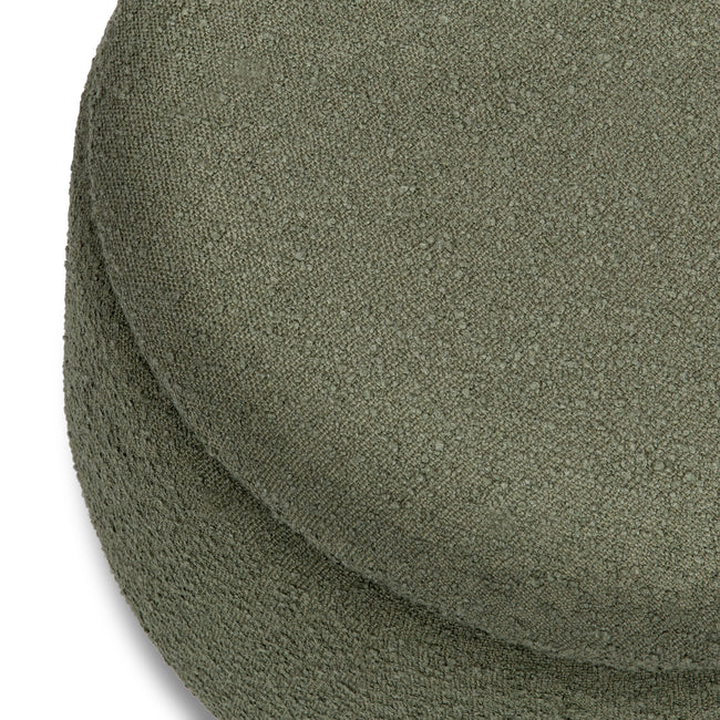 M30985POBHF,Namesake,Tuffet Storage Ottoman in Performance Olive Boucle w/Honey Ball Feet