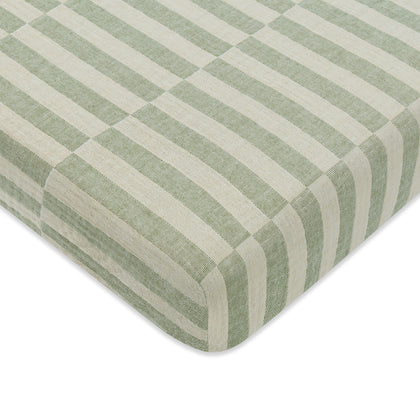 T30536,Babyletto,Moss Stripe Muslin Mini Crib Sheet in GOTS Certified Organic Cotton