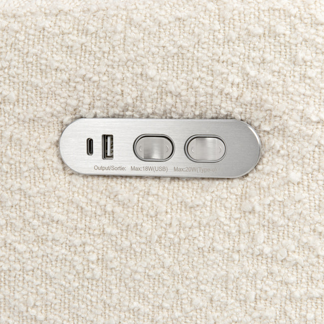 M11286PWB,Babyletto,Kiwi Plus Power Glider Recliner w/ Power Headrest in Performance Ivory Boucle