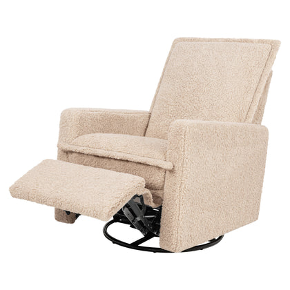 M20977CSG,Babyletto,Cali Flange Gliding Swivel Recliner in Chai Shearling