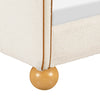 M31369PWBTAN,Babyletto Kids,Rizo Twin Bed in Performance Ivory Boucle w/ VTan Leather Piping