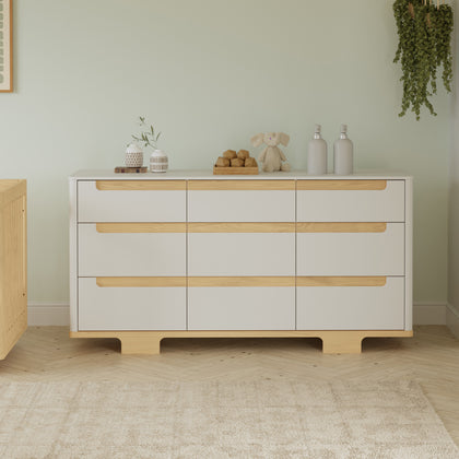 M23428WN,Babyletto,Yuzu 9-Drawer Dresser Assembled in White/Natural