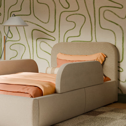 M32099PBEW,Babyletto Kids,Upholstered Twin/Full Bed Guardrail in Performance Beach Eco-Weave