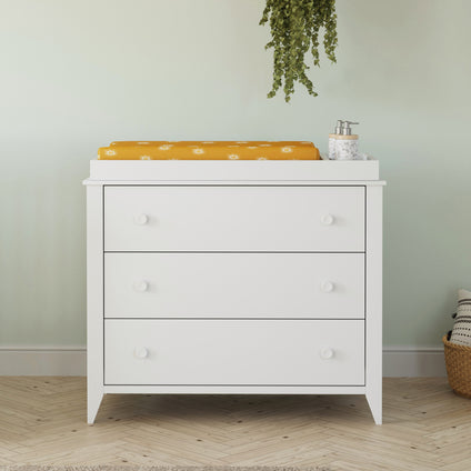 M10323W,Babyletto,Sprout 3-Drawer Changer Dresser in White Finish