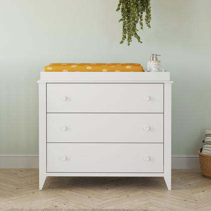 M10323W,Babyletto,Sprout 3-Drawer Changer Dresser in White Finish