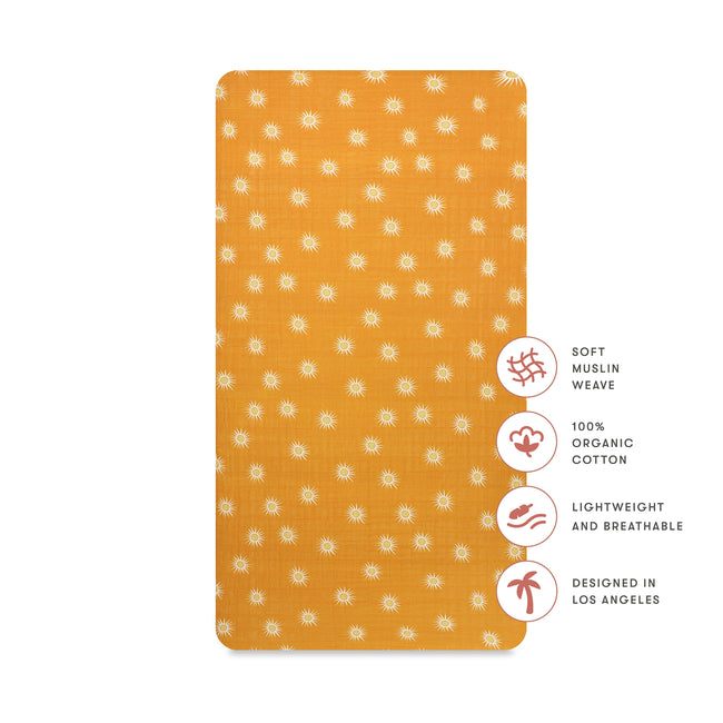 T26935,Babyletto,Golden Hour Muslin Crib Sheet in GOTS Certified Organic Cotton