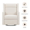 M11283PCMEW,Babyletto,Kiwi Deluxe Power Glider Recliner w/Heat&Massage in Performance Cream Eco-Weave
