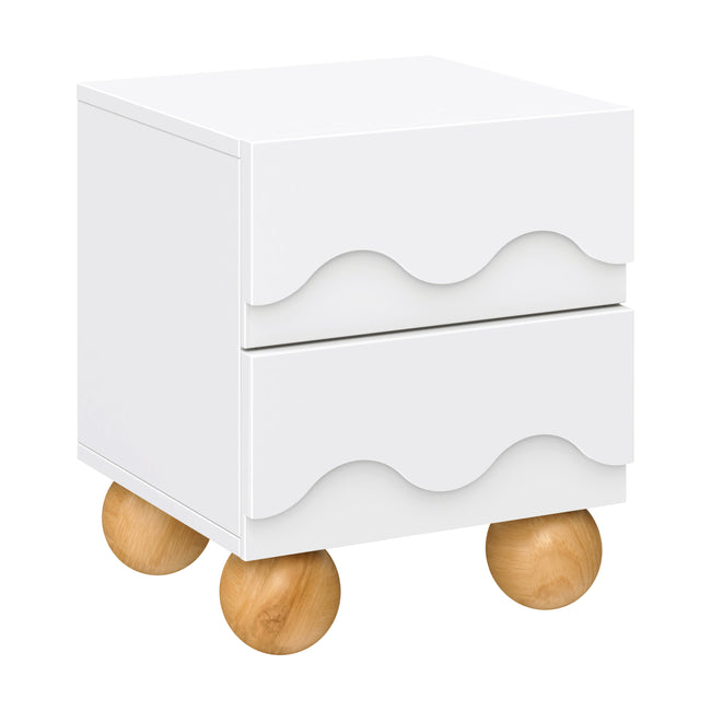 M31160WHY,Babyletto Kids,Lido Wave Nightstand in White and Honey