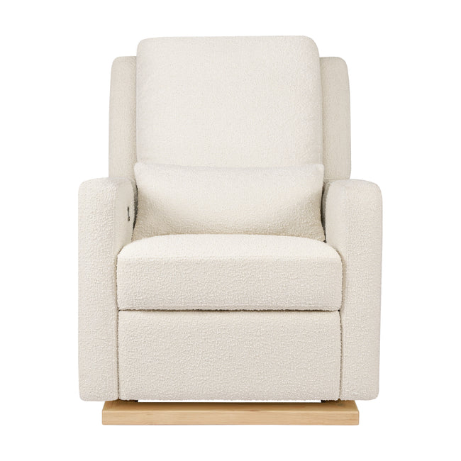 M23085WBLB,Babyletto,Sigi Glider Recliner w/ Electronic Control and USB in Ivory Boucle w/Light Wood Base