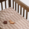 T30634,Babyletto,Cocoa Stripe Muslin All-Stages Bassinet Sheet in GOTS Certified Organic Cotton