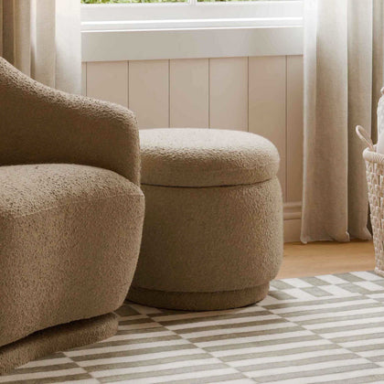 M22985SAB,Babyletto,Enoki Storage Ottoman in Sand Boucle