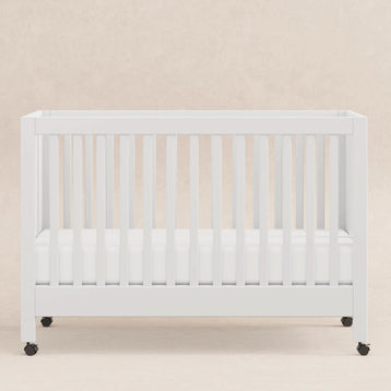 M6601W,Babyletto,Maki Full-Size Folding Crib w/Toddler Bed Conversion Kit in White Finish