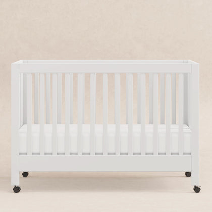 M6601W,Babyletto,Maki Full-Size Folding Crib w/Toddler Bed Conversion Kit in White Finish
