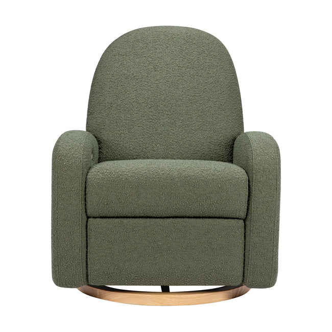 M23188OBLB,Babyletto,Nami Glider Recliner w/ Electronic Control and USB in Olive Boucle w/Light Wood Base
