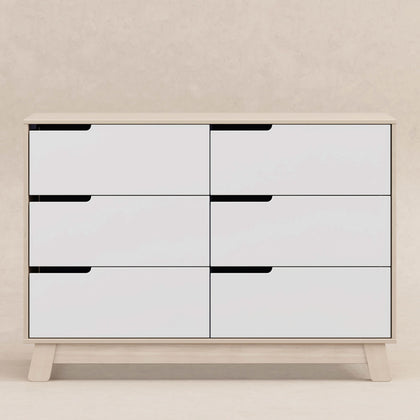 M4216NXW,Babyletto,Hudson 6-Drawer Double Dresser Assembled in Washed Natural and White