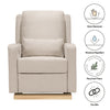 M23085PBEWLB,Babyletto,Sigi Glider Recliner w/ Electronic Control and USB in Performance Beach Eco-Weave w/Light Wood Base