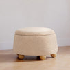 M30985CSGHF,Namesake,Tuffet Storage Ottoman in Chai Shearling w/Honey Ball Feet