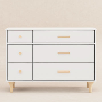 M9016WN,Babyletto,Lolly 6-Drawer Double Dresser Assembled in White/Natural