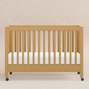 M6601HY,Babyletto,Maki Full-Size Folding Crib w/ Toddler Bed Conversion Kit in Honey