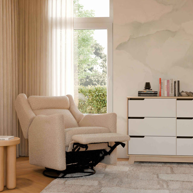 M11286CSG,Babyletto,Kiwi Plus Power Glider Recliner w/ Power Headrest in Chai Shearling