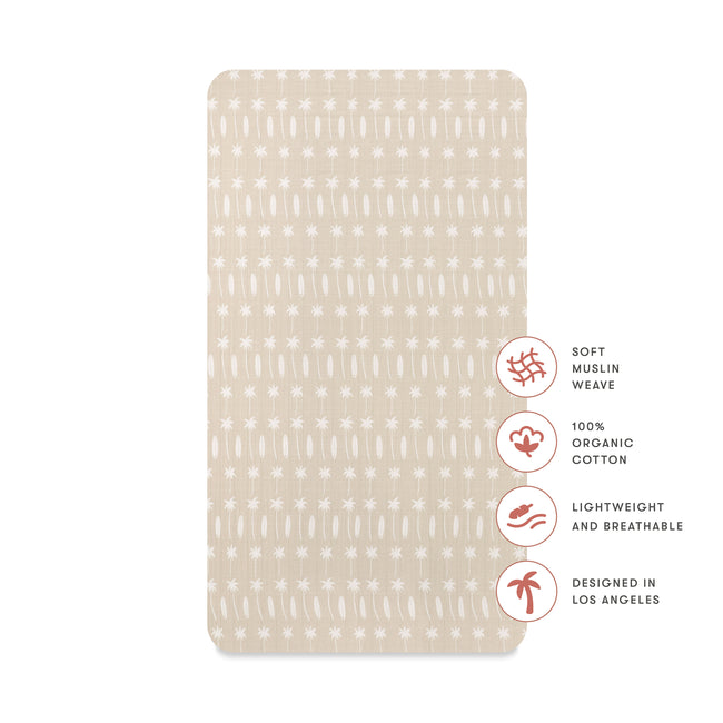 T27035,Babyletto,Beach Bum Muslin Crib Sheet in GOTS Certified Organic Cotton
