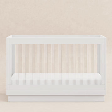 M8601KW,Babyletto,Harlow 3-in-1 Convertible Crib w/Toddler Bed Conversion Kit in White/Acrylic