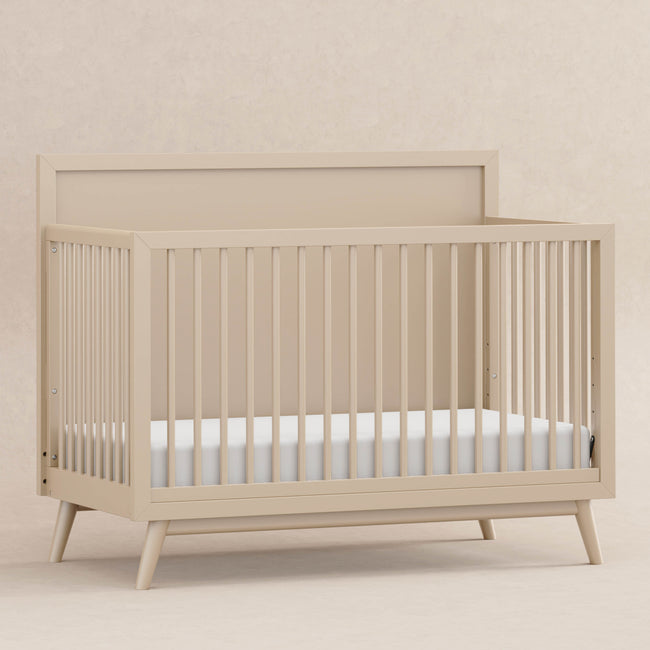 M15901TPE,Babyletto,Palma Mid-Century 4-in-1 Convertible Crib w/Toddler Bed Conversion in Taupe