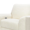 M24087CMSGLB,Nursery Works,Sunday Power Recliner and Swivel Glider in Cream Shearling w/ Light Wood Base