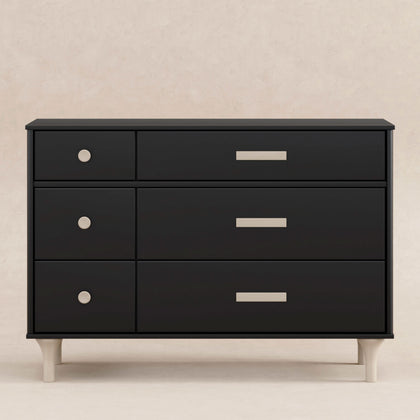 M9016BNX,Babyletto,Lolly 6-Drawer Double Dresser Assembled in Black/Washed natural