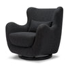 M24187BKBBB,Nursery Works,Solstice Swivel Glider in Black Boucle w/Black Wood Base