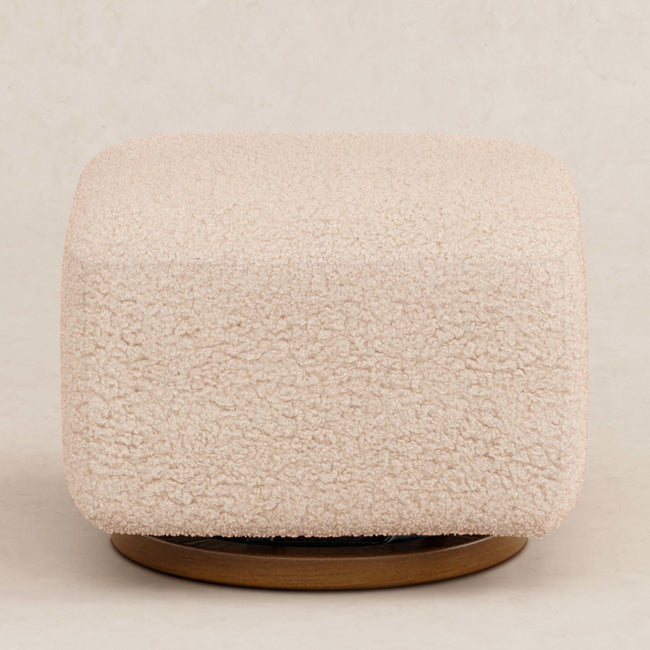 M26385CSGDB,Babyletto,Kiwi Gliding Ottoman in Chai Shearling with Dark Wood Base
