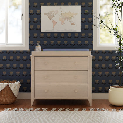 M10323NXW,Babyletto,Sprout 3-Drawer Changer Dresser in Washed Natural and White