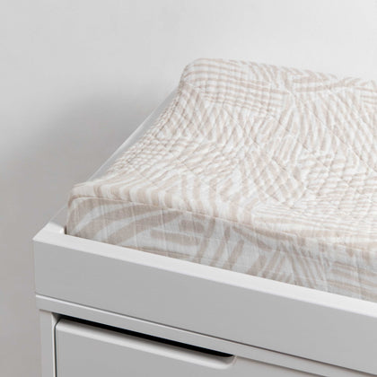 T29237,Babyletto,Oat Stripe Quilted Muslin Changing Pad Cover in GOTS Certified Organic Cotton