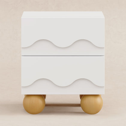 M31160WHY,Babyletto Kids,Lido Wave Nightstand in White and Honey