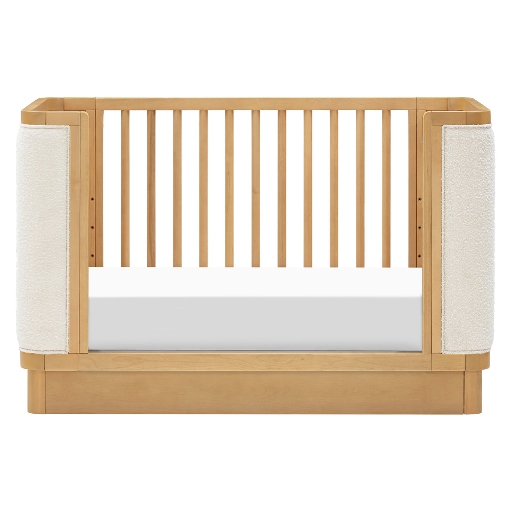 M26201HYWB,Bondi Boucle 4-in-1 Convertible Crib w/ Toddler Bed Kit in Honey with Ivory Boucle
