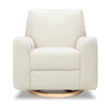 M24087CMSGLB,Nursery Works,Sunday Power Recliner and Swivel Glider in Cream Shearling w/ Light Wood Base