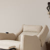 M11283AT,Babyletto,Kiwi Deluxe Power Glider Recliner w/Heat&Massage in Almond Teddy Loop