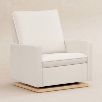 M20984CSHLB,Babyletto,Cali Pillowback Chair and a Half Glider in Chantilly Fleece w/ Light Wood Base