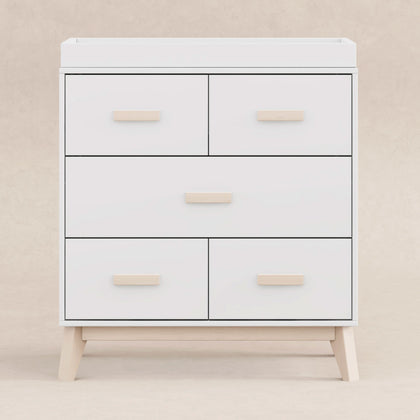 M5823WNX,Babyletto,Scoot 3-Drawer Changer Dresser in White/Washed Natural Finish