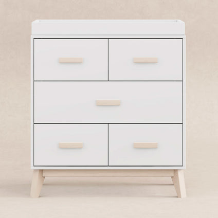 M5823WNX,Babyletto,Scoot 3-Drawer Changer Dresser in White/Washed Natural Finish