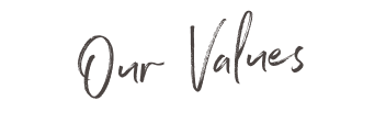 our values text banner