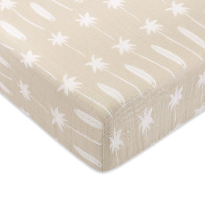 T27035,Babyletto,Beach Bum Muslin Crib Sheet in GOTS Certified Organic Cotton