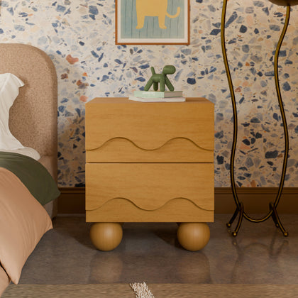 M31160HY,Babyletto Kids,Lido Wave Nightstand in Honey