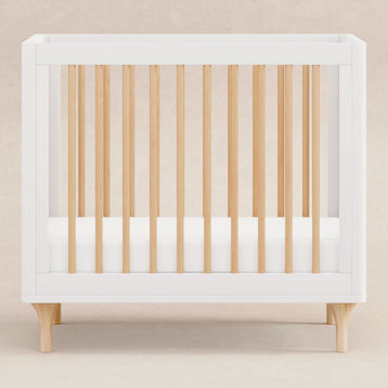 M9098WN,Babyletto,Lolly 4-in-1 Convertible Mini Crib and Twin Bed w/Toddler Bed Conversion Kit in White/Natural