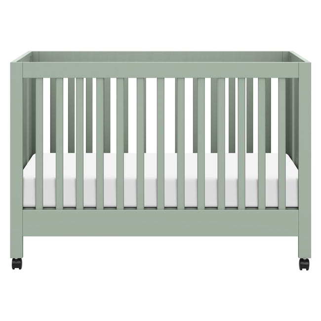 M6601LS,Babyletto,Maki Full Size Folding Crib w/ Toddler Bed Conversion Kit in Light Sage