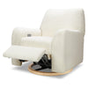 M24087CMSGLB,Nursery Works,Sunday Power Recliner and Swivel Glider in Cream Shearling w/ Light Wood Base