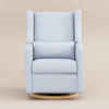 M11288PCETLB,Babyletto,Kiwi Glider Recliner w/ Electronic Control and USB in Performance Blue Chambray Eco-Twill/Light Wood