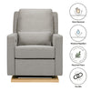 M23085PGEWLB,Babyletto,Sigi Glider Recliner w/ Electronic Control and USB in Performance Grey Eco-Weave w/Light Wood Base
