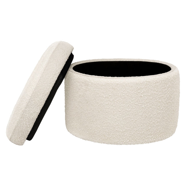 M22185WB,Babyletto,Wally Storage Ottoman in Ivory Boucle